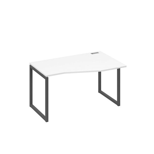 Стол эргономичный правый "Техно" на металлокаркасе QUATTRO A4 А4 Б4 064 БП белый премиум / металлокаркас антрацит - Вид 1