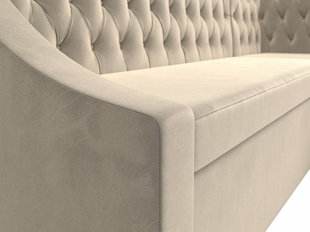 Кухонный угловой диван Мерлин правый (полностью микровельвет бежевый) - Вид 4