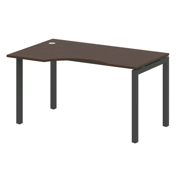 Metal System Quattro Стол криволинейный левый на П-образном м/к 50БП.СА-2 (L) Венге/Антрацит металл 1400*900*750 - Вид 1