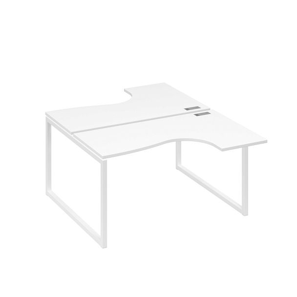 Рабочая станция каркас QUATTRO столы Классика (2х140) A4 А4 Б4 181 БП белый премиум / металлокаркас белый - Вид 1