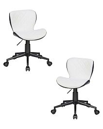 Набор 2 шт Офисное кресло для персонала DOBRIN RORY (бело-чёрный) - Фото предпросмотра