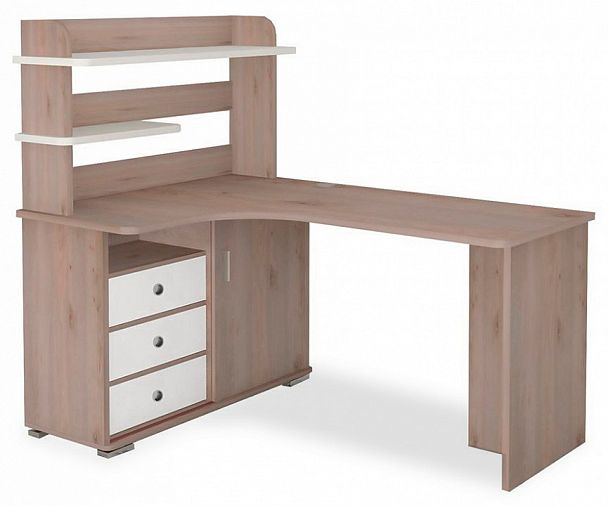 Стол компьютерный Домино СР-165 Белый/Нельсон левый - Вид 1