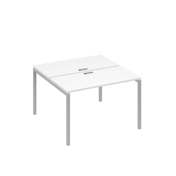 Рабочая станция с опорами DUE (2х120) A4 А4 Б2 170 БП белый премиум / металлокаркас серый - Вид 1