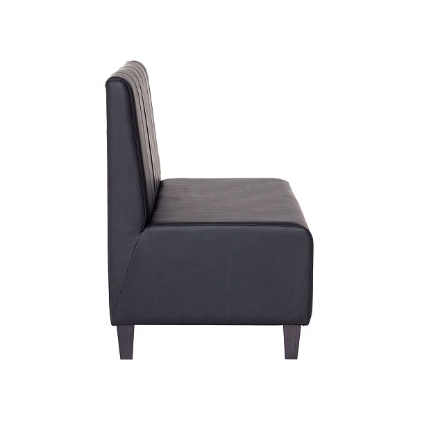 Диван линейный, кожзам черный, ножки бук - Вид 4