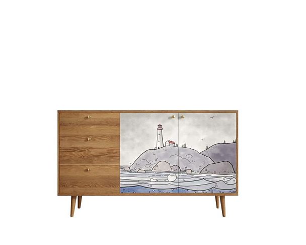 Комод Berber с двумя дверками и ящиками арт BB05/Print_51 - Вид 1