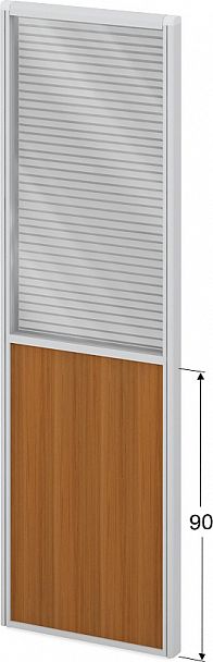 Модуль комбинированный "Мобильные офисные перегородки «Логика»" ПК-ЛГ-МДК200х80/90Ж/Д-В1-307 серый - Вид 1