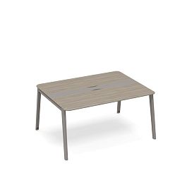 Стол для переговоров с кабель-каналом METAL Time metal ТМ М1 155 мокко премиум (корпус) / вяз либерти (столешница, топ, фасад) - Фото предпросмотра