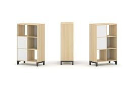 Style Project Набор стеллажа 2-х сторон., 3 яр. SN.NSD-321 Акация Лорка/Белый/Металл Антрацит 754*40 - Фото предпросмотра