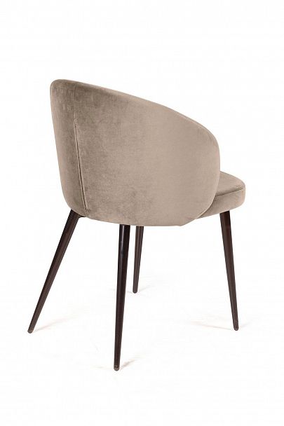 Стул Mont Blanc, бархат пепельно-бежевый 25 / черный конус - Вид 5