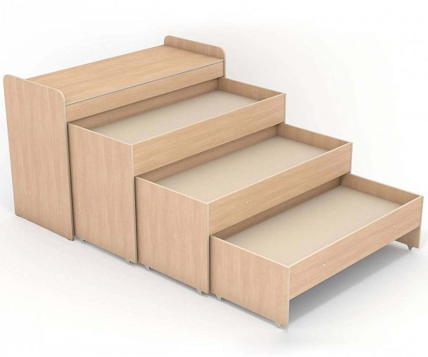 Кровать 3-х ярусная выдвижная с тумбой "715.1" - Вид 5