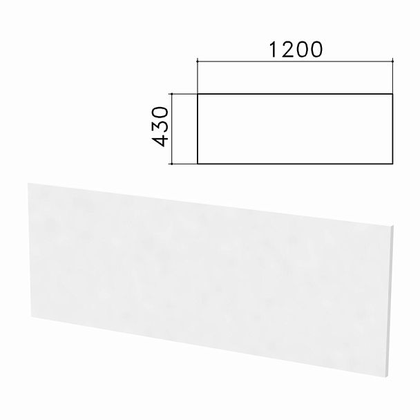 Экран-перегородка "Бюджет" (1200х16х430 мм), БЕЗ ФУРНИТУРЫ, белый, 402666-290 - Вид 1