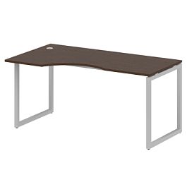 Metal System Quattro Стол криволинейный левый на О-образном м/к 40БО.СА-1 (L) Венге/Серый металл 1600*900*750 - Фото предпросмотра