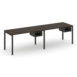 Concept Рабочая станция односторонняя с подвес. тумбами 2 места CN.ORS-101 Дуб Мали/Антрацит/Металл Антрацит 1960*720*750 - Фото предпросмотра