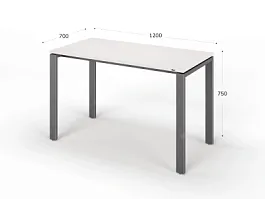 UNITY РМС7-12 ДУБ МОЛОЧНЫЙ Стол на металлокаркасе прямой 1200х700х750 - Фото предпросмотра