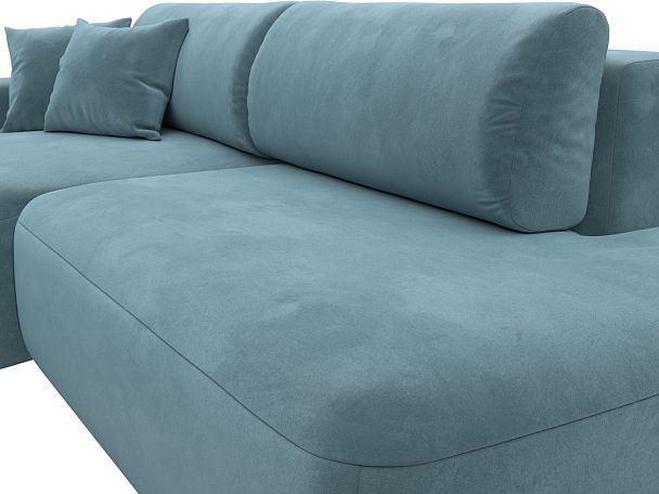 Диван угловой Лига-036 Модерн левый угол Велюр бирюзовый - Вид 5