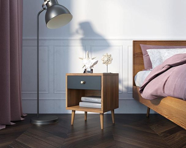 Тумбочка Berber с открытой полкой 33 принт арт BB33/Print_33, разноцветная - Вид 3