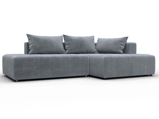 Диван угловой Лига-103 НПБ угол правый Велюр серый - Вид 1
