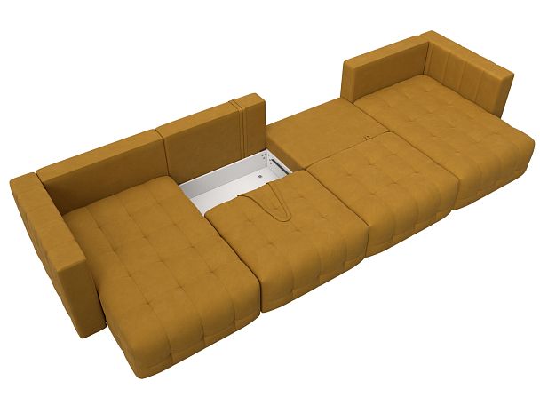 Диван П-образный Лига-052 НПБ Лонг Велюр желтый - Вид 8