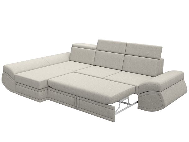 Диван угловой Лига-032 левый угол Рогожка бежевый - Вид 7