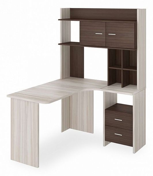 Стол компьютерный Домино Lite СКЛ-Угл130+НКЛХ-120 Карамель/Шамони правый - Вид 1