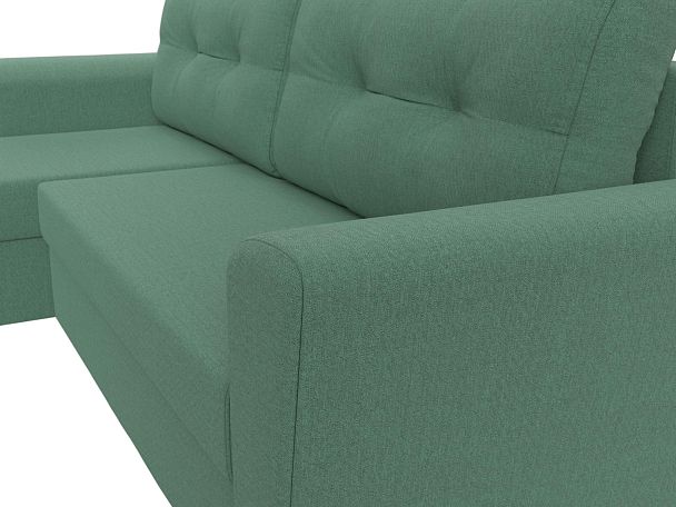 Диван угловой Амстердам Лайт левый угол Рогожка зеленый - Вид 3