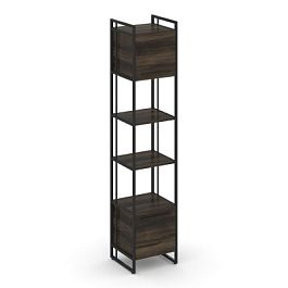 Rift Шкаф 5 ниш узкий RF.SU-54 (U) Дуб Мали/Металл Черный 420*396*2010 - Фото предпросмотра