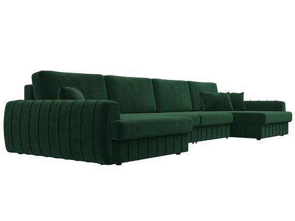 Диван П-образный Лига-057 НПБ Лонг Велюр зеленый - Вид 3