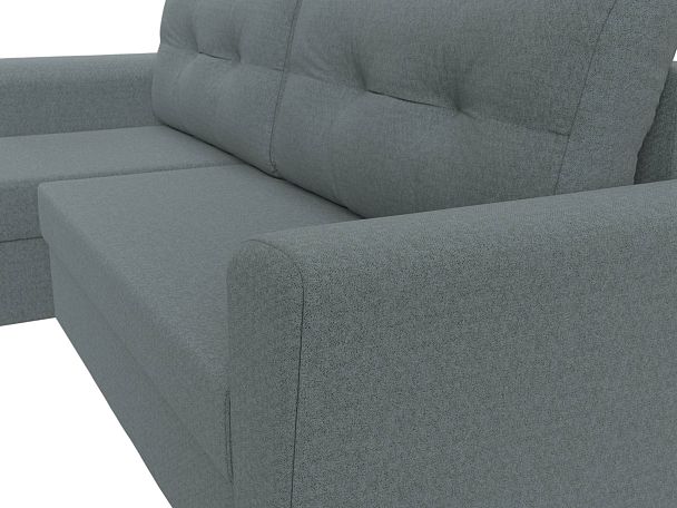 Диван угловой Амстердам Лайт левый угол Рогожка серый - Вид 3