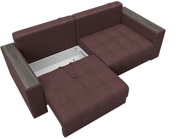 Диван прямой с декором Лига-049 НПБ Замша бордовый - Вид 7