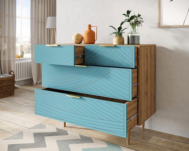 Комод с четыремя ящиками Line LN14/GR1/blue - Вид 2