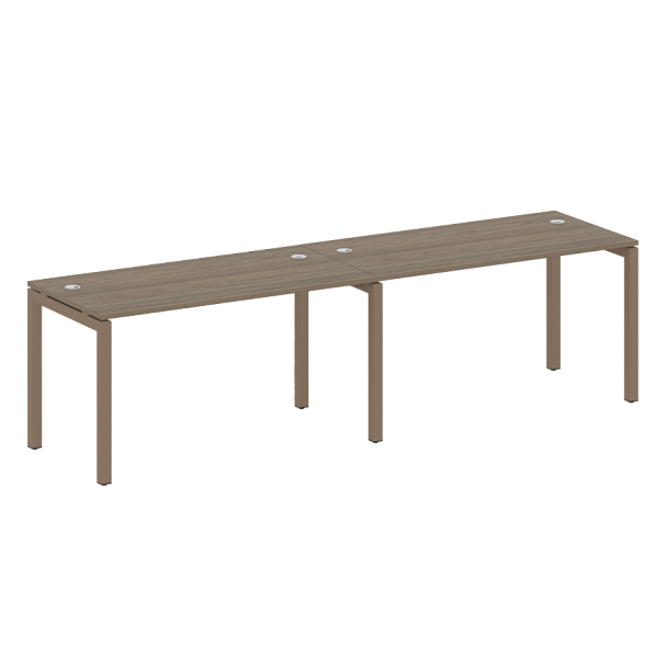 Metal System Quattro Р. ст. на 2 раб. места на П-образном м/к 50БП.СМ-2.3 Вяз/Мокко металл 2800*720*750 - Вид 1