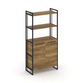 Rift Шкаф 4 ниши широкий RF.SS-44 Сандал Янтарный/Металл Черный 798*396*1648 - Фото предпросмотра