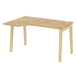 Onix Wood Стол эргономичный левый OW.SA-2 (L) Тиквуд светлый/Дуб светлый/Белый металл 1380*980*750 (720/460) - Фото предпросмотра