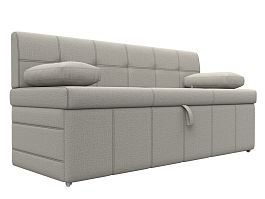 Диван кухонный прямой Лео Рогожка бежевый - Фото предпросмотра