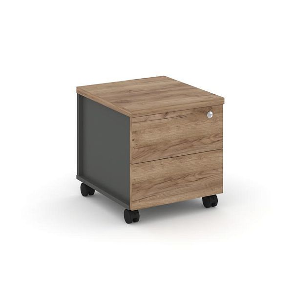 Стайл Проджект Тумба мобильная з/с ЛДСП SN.TM-005 Антрацит/Дуб Табак/Дуб Табак 416*460*437 - Вид 1
