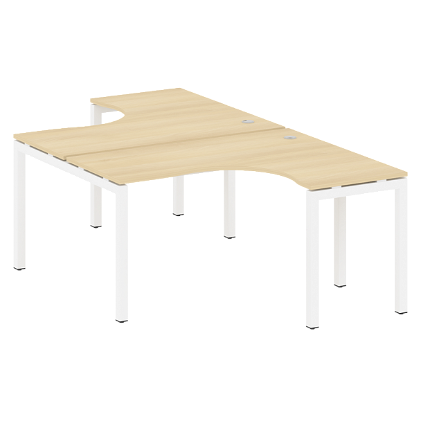 Metal System Quattro Р. ст. криволинейная на П-образном м/к 50БП.РАС-СА-2.3 Акация/Белый металл 1400*2435*750 - Вид 1