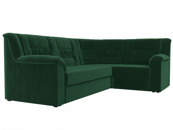 Угловой диван Карелия правый (полностью велюр зеленый) - Вид 3