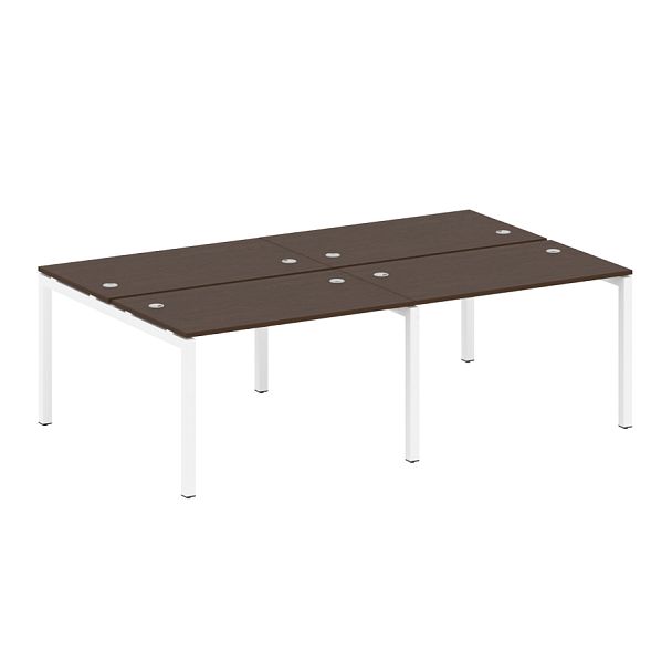 Metal System Quattro Р. ст. на 4 раб. места на П-образном м/к 50БП.СМ-4.2 Венге/Белый металл 2400*1475*750 - Вид 1