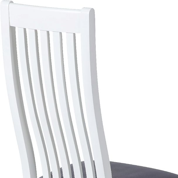 Стул деревянный с мягким сиденьем Альбен Белая эмаль/Серый велюр - Вид 9