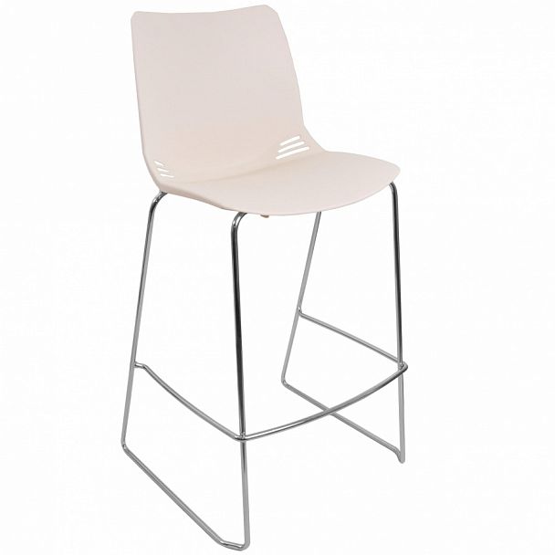 Стул Race (Пруток Барный) каркас Хром, белый - Вид 1