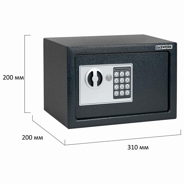 Сейф мебельный DASWERK SC-200EL (200х310х200 мм), электронный замок, графит, 291341 - Вид 5