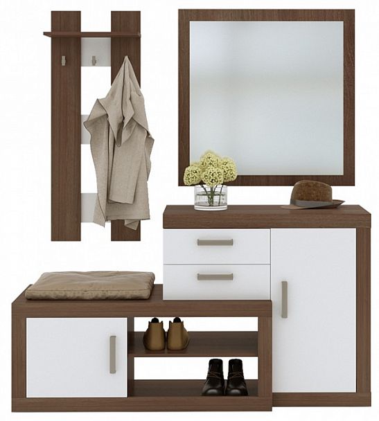 Стенка для прихожей Toivo ТОЙ-ПР 14 Белый/Шамони - Вид 1