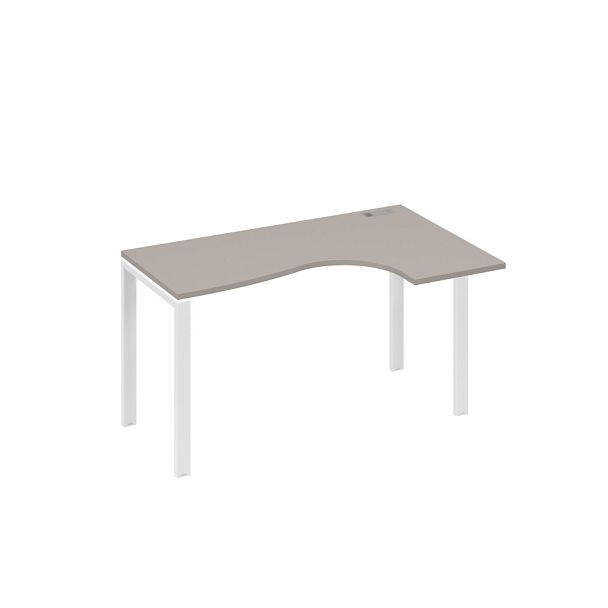 Стол эргономичный правый "Классика" на металлокаркасе UNO A4 А4 Б1 034 БП мокко премиум / металлокаркас белый - Вид 1