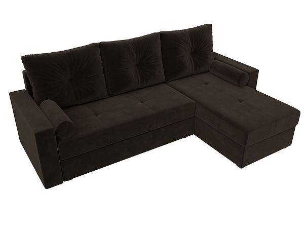 Диван угловой Верона Лайт угол правый (полностью вмикровельвет коричневый) - Вид 5