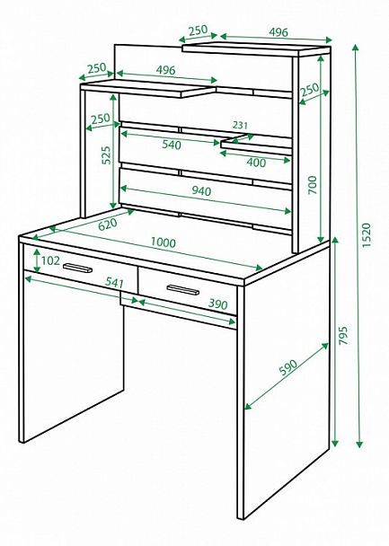 Стол компьютерный Домино СП-22 Венге - Вид 2