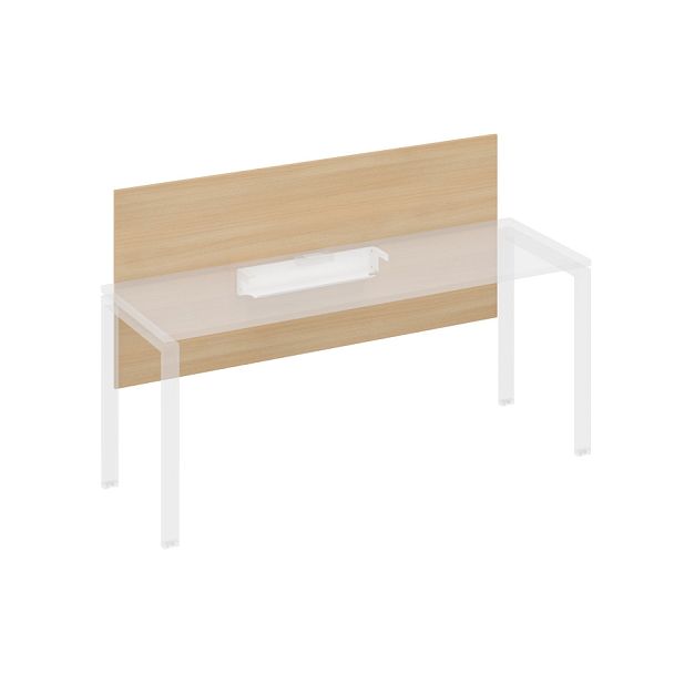 Экран настольный фронтальный большой для стола 180 с кабель-каналом A4 А4 Б 839 БП натуральный дуб / металлокаркас белый - Вид 1