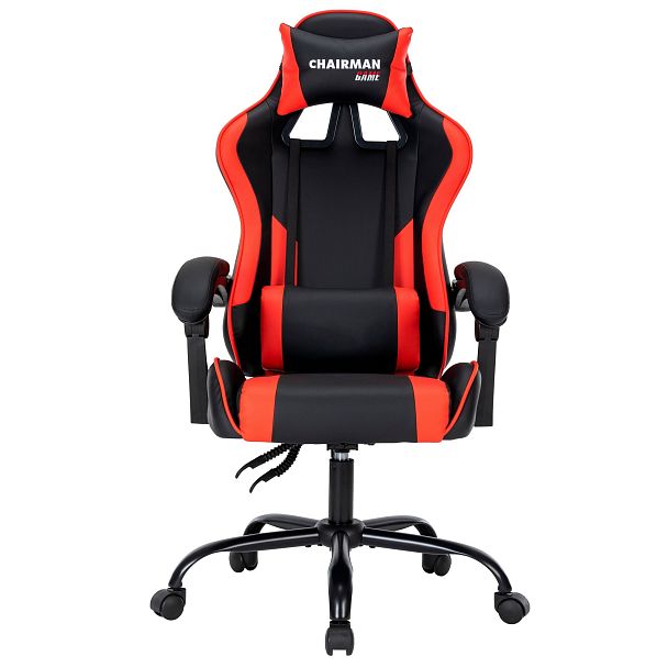 Кресло CHAIRMAN CH41, экокожа, черный/красный - Вид 3