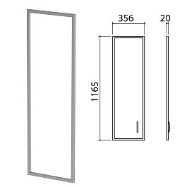 Дверь СТЕКЛО в алюминиевой рамке "Приоритет", левая, 356х20х1165 мм, БЕЗ ФУРНИТУРЫ, К-939 - Фото предпросмотра