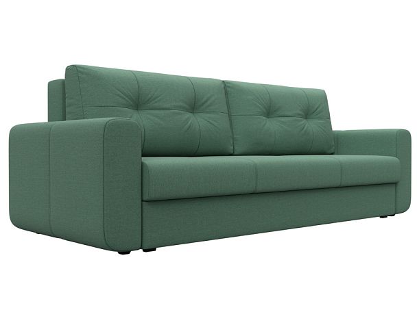 Диван прямой Лига-031 Рогожка зеленый - Вид 1