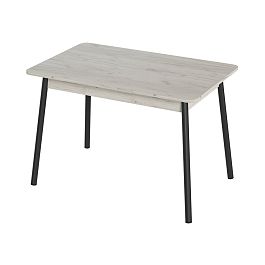 Стол Лион 1 ЛДСП (Подстолье косое черное) НЕ ВЫБИРАТЬ Дуб крафт белый - Фото предпросмотра